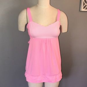 Lululemon pink and white tank top 10